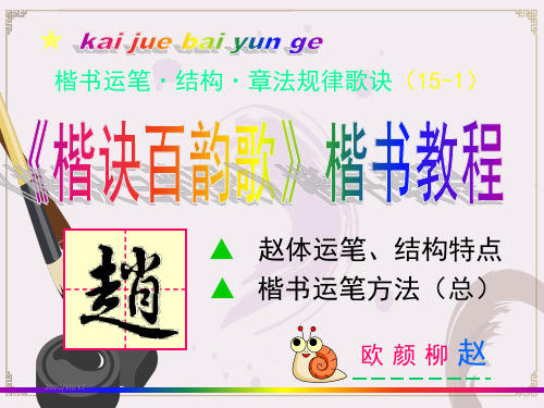 赵体1、简介、运笔(楷书教学课件)