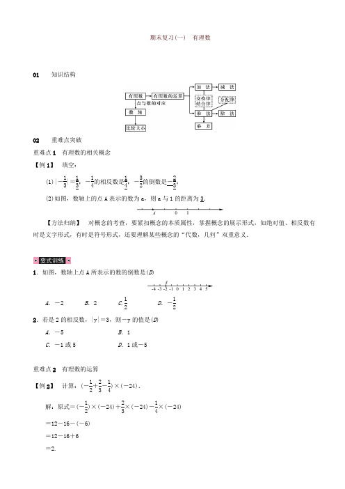 2019年人教版七年级数学上册期末复习(一)有理数