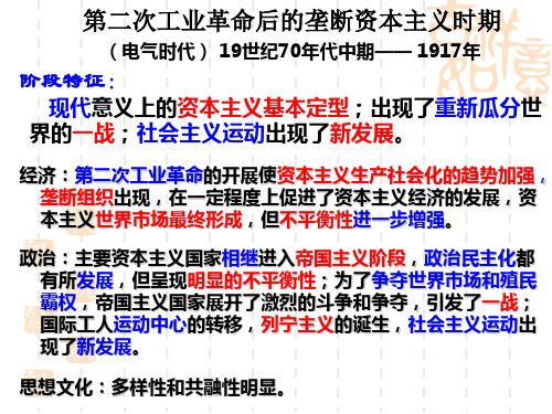 第二次工业革命后的垄断资本主义时期(19世纪70—1917年)