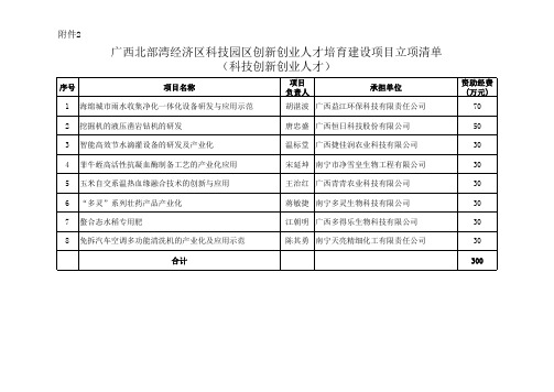 汇总表科技创新创业人才