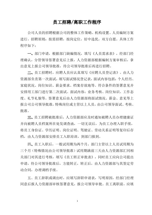 开发有限公司员工招聘工作程序(WORD9页)【经典范例】