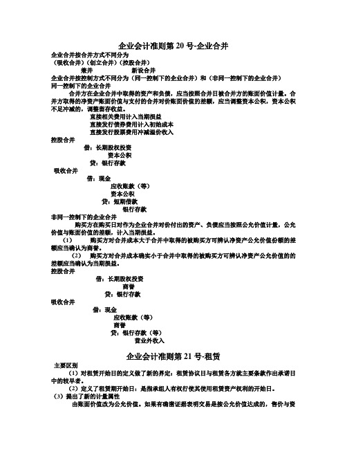 企业会计准则第20号