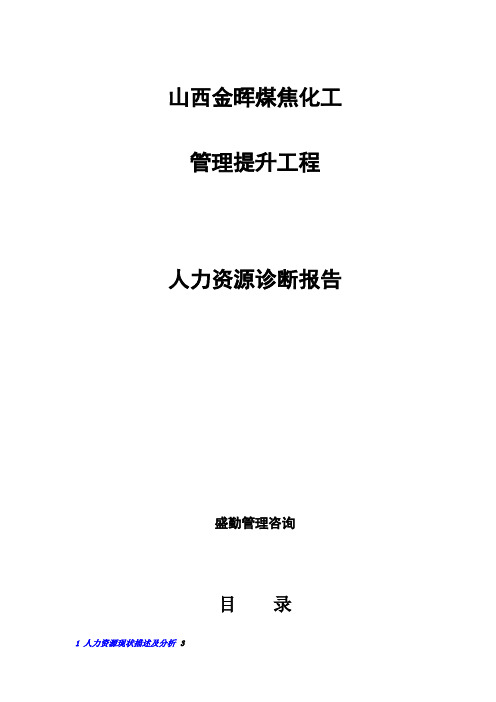 山西金晖煤焦化工公司人力资源诊断报告