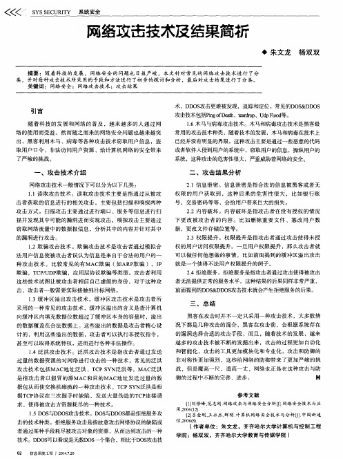 网络攻击技术及结果简析