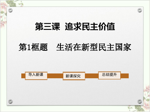 新部编版ppt_九年级道德与法治上册生活在新型民主国家PPT_优秀课件