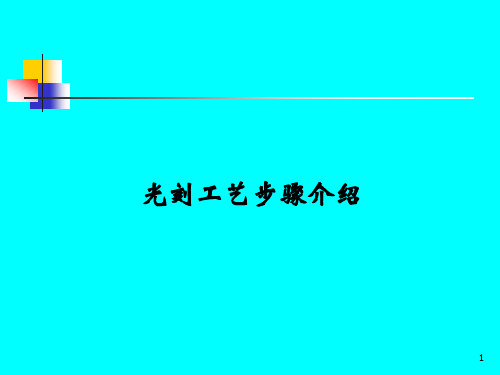 光刻工艺步骤介绍ppt课件