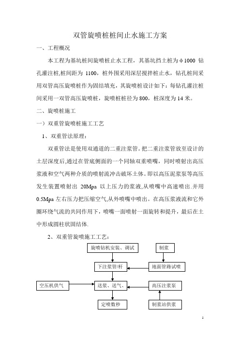 双管高压旋喷桩桩间止水施工方案