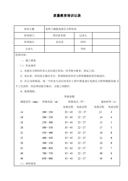 钢筋电渣压力焊