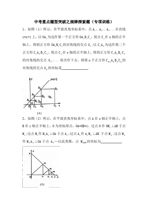 中考重点题型突破之规律探索题(含答案)