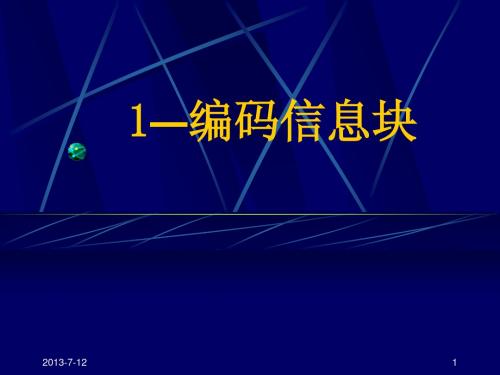 1--编码信息块