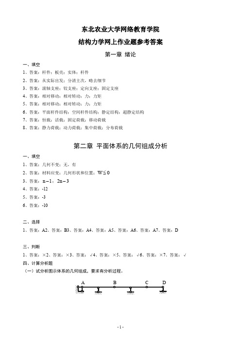 结构力学网上作业题参考答案