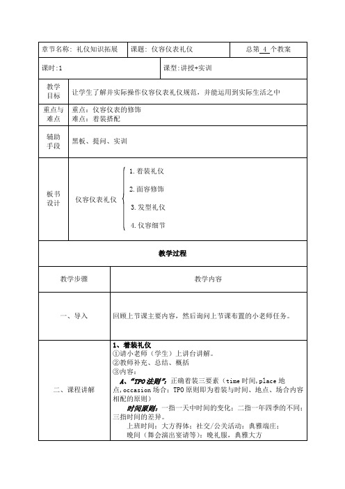 第一课学习礼仪拓展知识课——仪容仪表礼仪