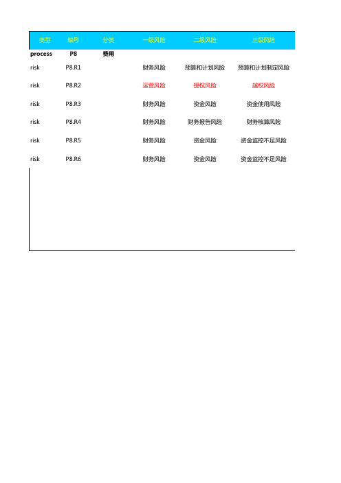 企业风险控制矩阵穿行测试成果模版-费用管理