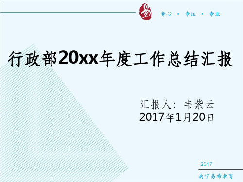 行政部2017年度总结汇报(工作情况、费用、计划)
