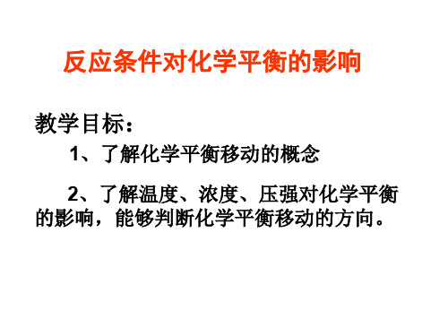 反应条件对化学平衡的影响