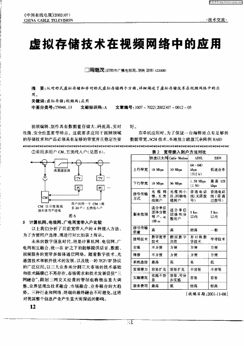 虚拟存储技术在视频网络中的应用