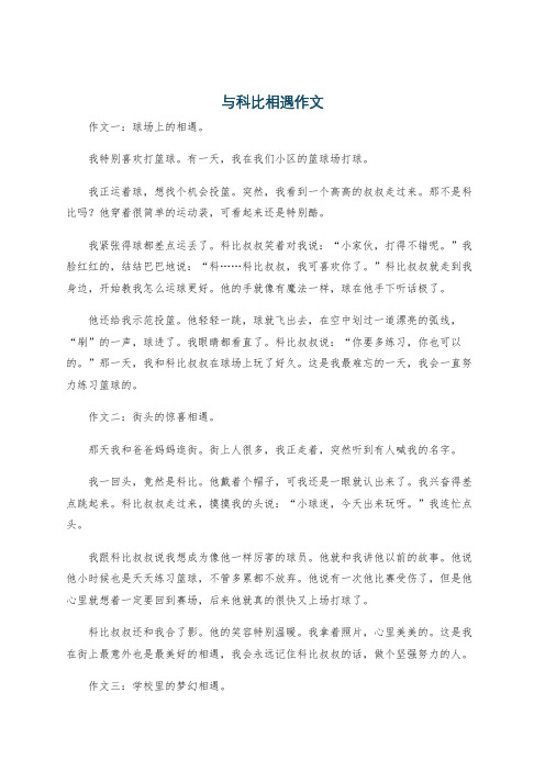 与科比相遇作文