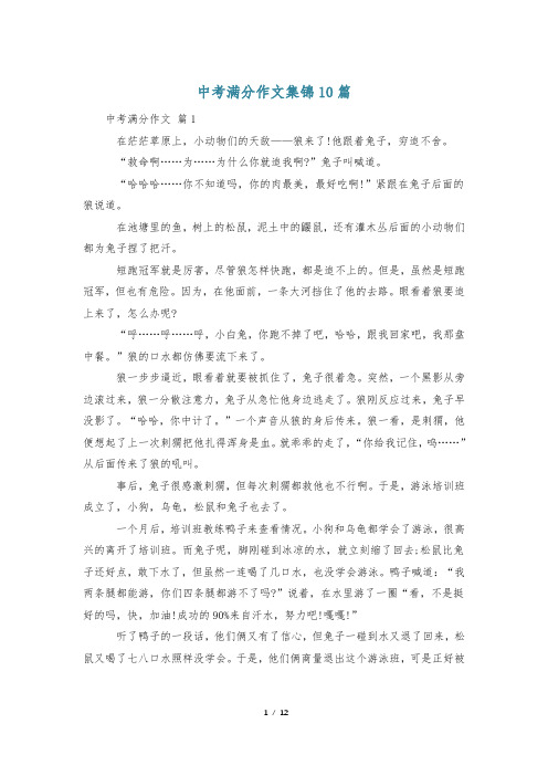 中考满分作文集锦10篇