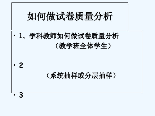 中考一模质量分析(数学) PPT