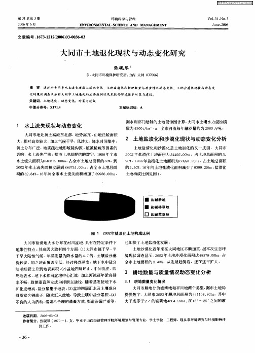 大同市土地退化现状与动态变化研究