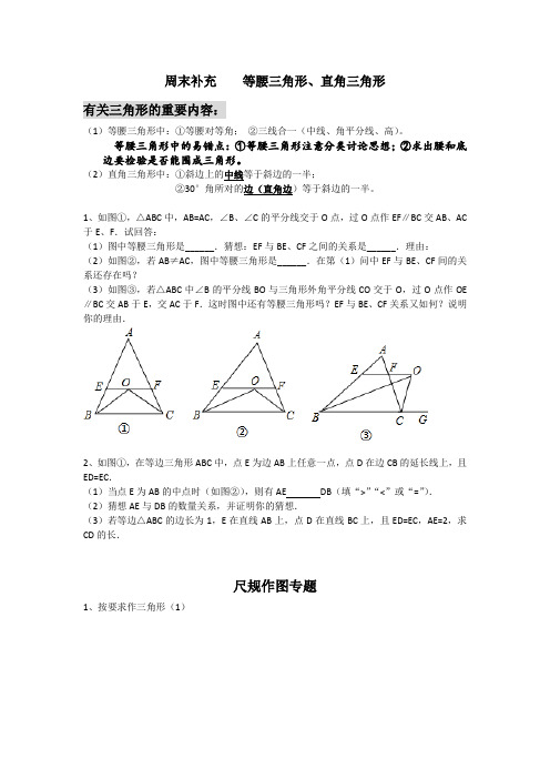 八上 等腰三角形、直角三角形、尺规作图