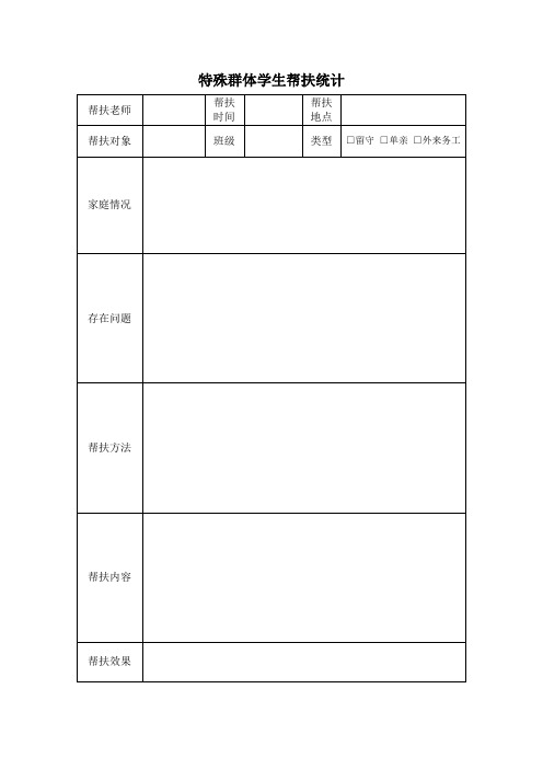 特殊群体学生帮扶记录表