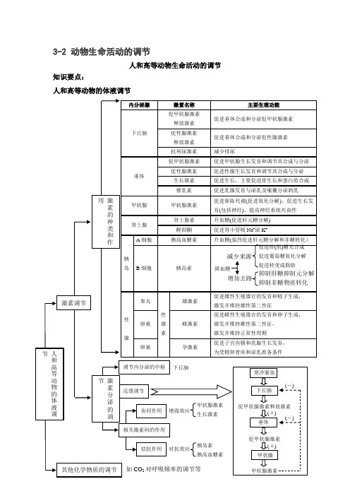 动物生命活动的调节