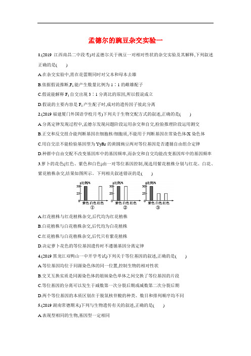 20201届人教版高三生物一轮复习:孟德尔的豌豆杂交实验一【有答案】