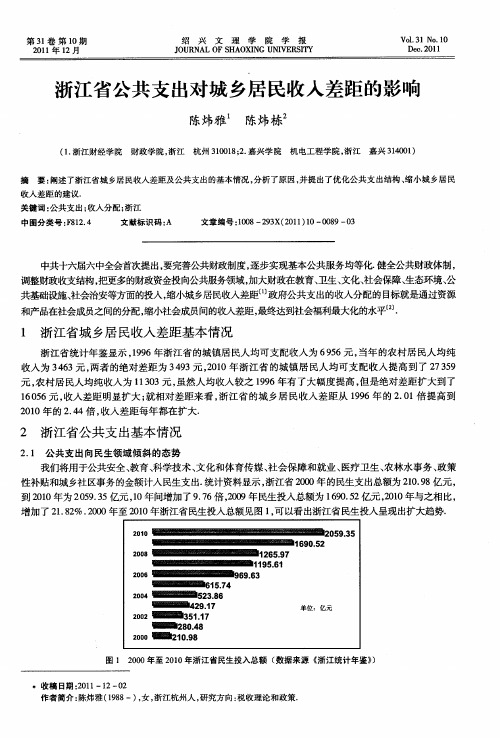 浙江省公共支出对城乡居民收入差距的影响