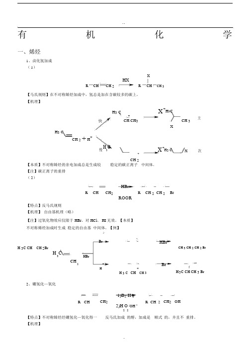 (完整word版)大学有机化学反应方程式总结较全).docx