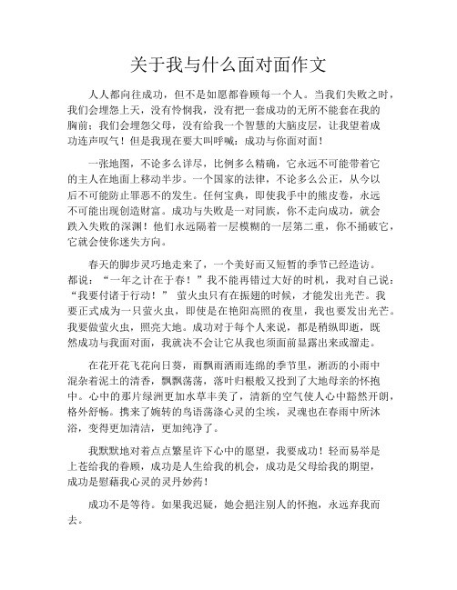 关于我与什么面对面作文