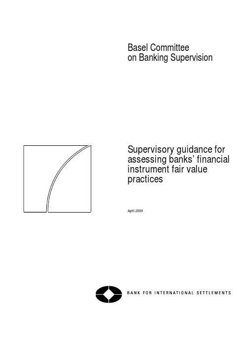 bcbs153_Supervisory guidance for assessing banks' financial instrument fair value practices - final