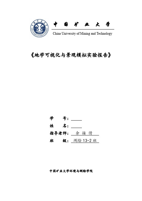 中国矿业大学地学可视化与景观模拟实验报告