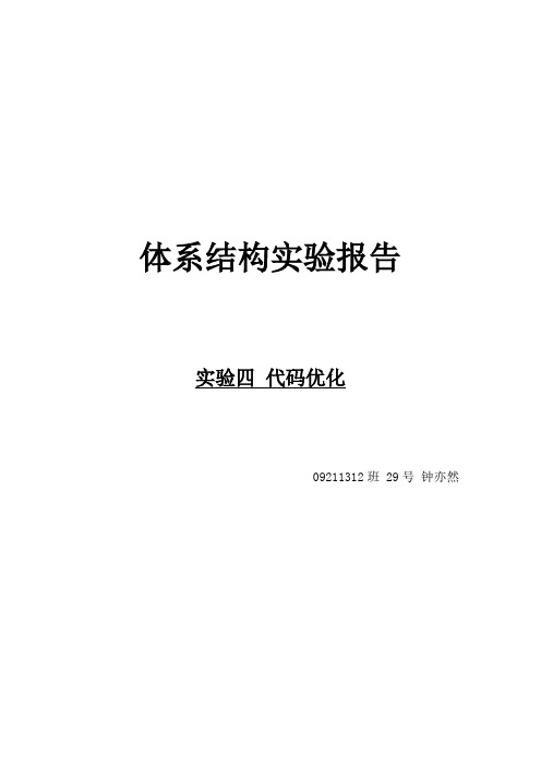 体系结构实验报告-winDLX代码优化