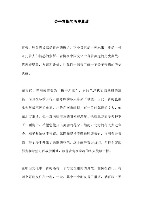 关于青梅的历史典故