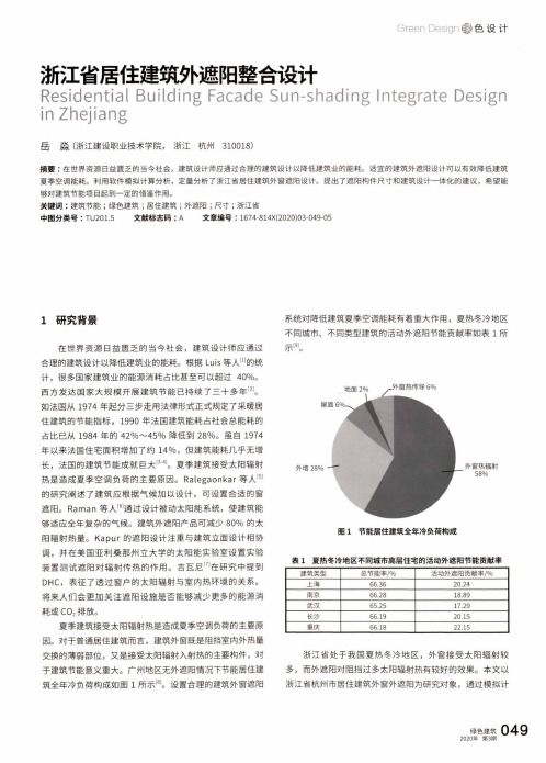 浙江省居住建筑外遮阳整合设计