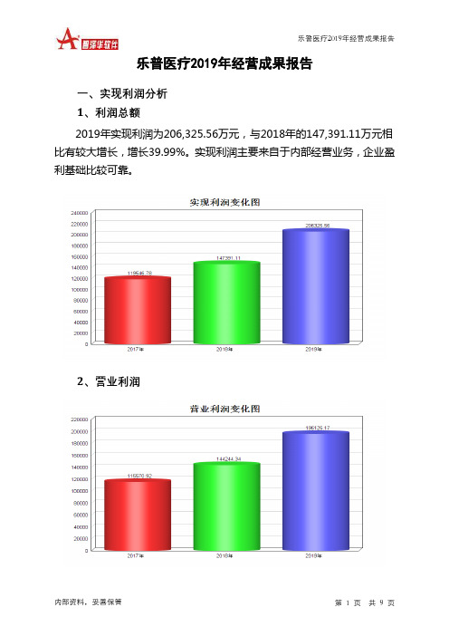 乐普医疗2019年经营成果报告