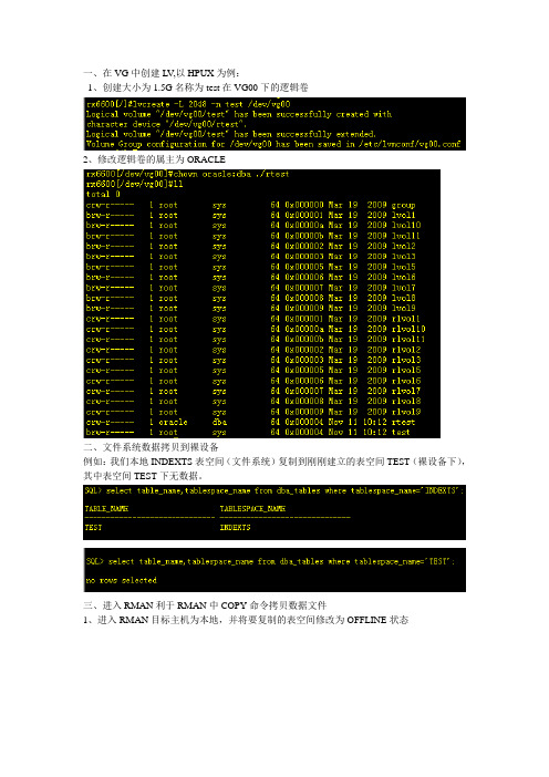 Oracle 文件系统复制到裸设备