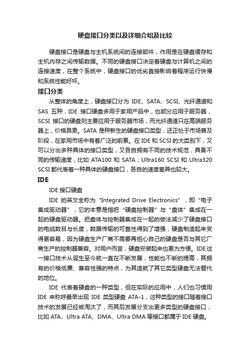 硬盘接口分类以及详细介绍及比较