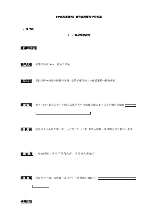 护理基本技术操作流程图与评分标准(doc 30页)