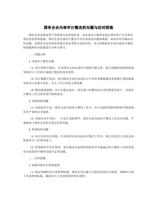 国有企业内部审计整改的问题与应对措施