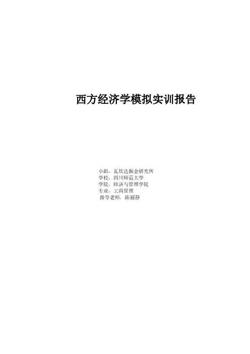 西方经济学模拟实训报告——瓦坎达振金研究所