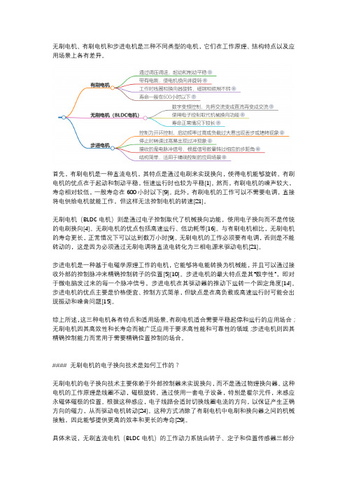 无刷电机、有刷电机和步进电机对比介绍