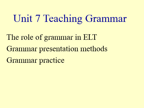 英语教学法教程 teaching grammar