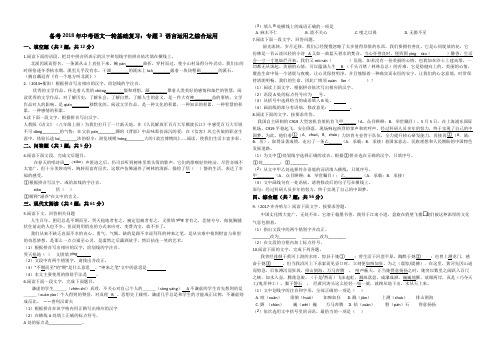 备考2018年中考语文一轮基础复习:专题3+语言运用之综合运用