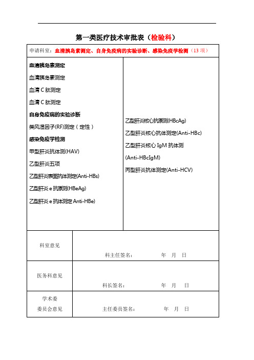 第一类医疗技术审批表B超