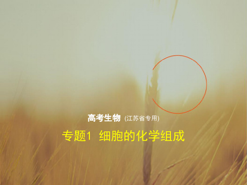 最新-2021年高考生物江苏省专用一轮总复习专题测试课件:专题1 细胞的化学组成 共55张 精品