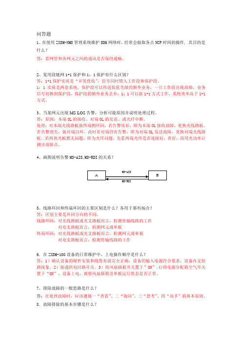 传输SDH试题(问答题)