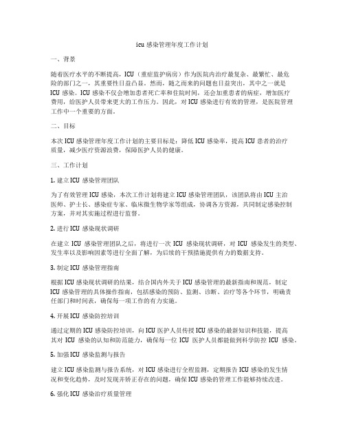 icu感染管理年度工作计划