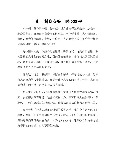 那一刻我心头一暖600字